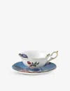 Wedgwood Wonderlust Sapphire Garden Bone China Teacup And Saucer