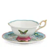 Wedgwood Wonderlust Menagerie Bone China Teacup & Saucer In Aqua Multi