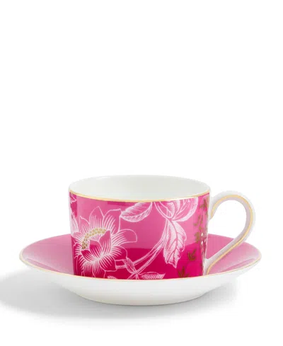 Wedgwood Wonderlust Tonquin Teacup And Saucer Set In Pink