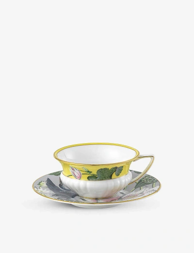 WEDGWOOD WONDERLUST WATERLILY PRINTED TEACUP AND SAUCER