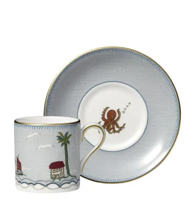 Wedgwood X Kit Kemp Sailor's Farewell Coffee Cup And Saucer In Blue