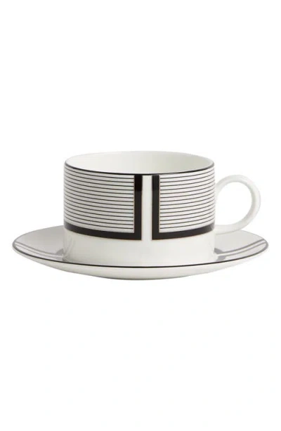 Wedgwood X Vera Wang Luxe Graphite Bone China Teacup & Saucer Set In No Color