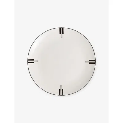 Wedgwood X Vera Wang Luxe Graphite Bone-china Plate 28.2cm In White