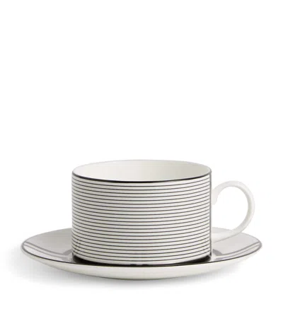 Wedgwood X Vera Wang Luxe Graphite Teacup And Saucer In Gray