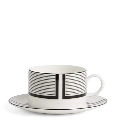Wedgwood X Vera Wang Luxe Graphite Teacup And Saucer In Multi