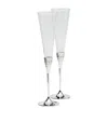 Wedgwood X Vera Wang Set Of 2 With Love Toasting Flutes In Silver
