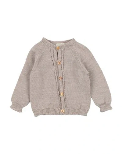 Wedoble Babies'  Newborn Boy Cardigan Taupe Size 3 Wool