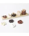 Wee Gallery Count And Stack Toy - Age 2+ Years In Tan/brown And Black