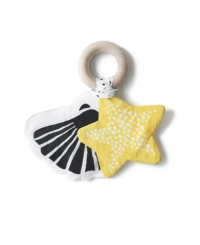Wee Gallery Crinkle Teether - Starfish - Ages 3 Months+ In Yellow