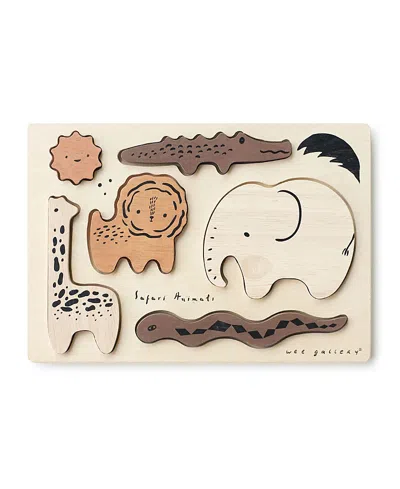 Wee Gallery Wooden Tray Puzzle - Safari Animals In Multi