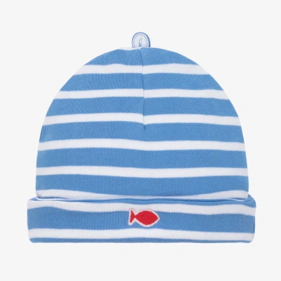 Week-end À La Mer Babies'  Blue & White Stripe Cotton Hat