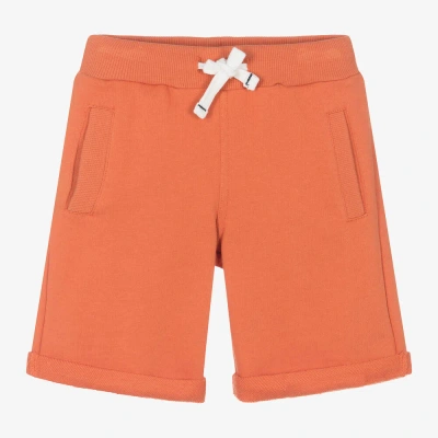 Week-end À La Mer Babies'  Boys Orange Cotton Jersey Shorts