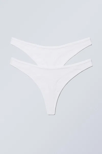 Weekday 2-pack Ash Lace Thong In White