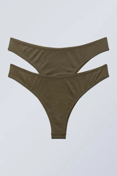 Weekday 2-pack Cheeky Modal Brazilian Briefs In Brown