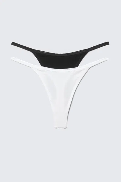 Weekday 2-pack Cotton Tanga Thongs In White