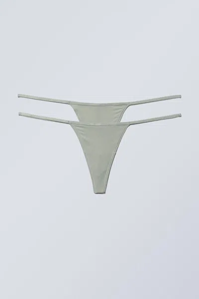 Weekday 2-pack Minimal Thongs In Green