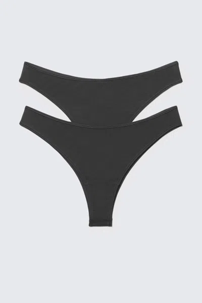 Weekday 2-pack Modal Brazilian Cut Briefs In Black