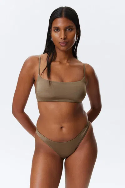 Weekday 2-pack Scoop Neck Bikini Tops In Beige