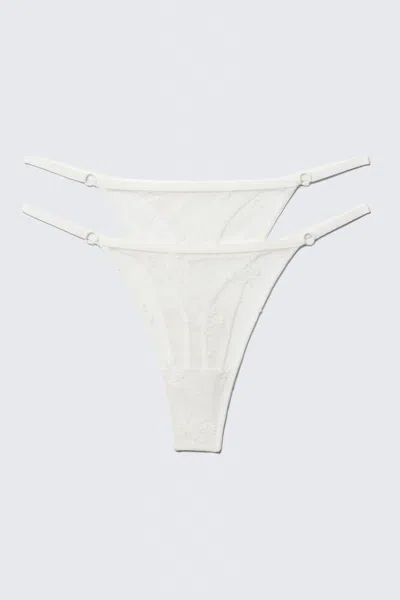 Weekday 2-pack Sheer Lace Tanga Thongs