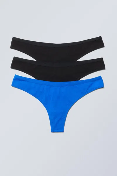 Weekday 3-pack Low Waist Cotton Thongs In Multi