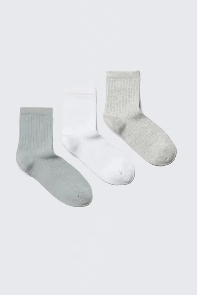 Weekday 3-pack Ribbed Ankle Socks