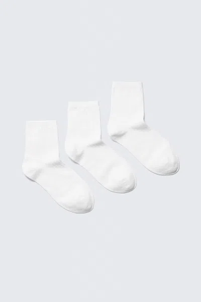 Weekday 3-pack Ribbed Ankle Socks