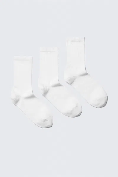 Weekday 3-pack Ribbed Sporty Crew Socks