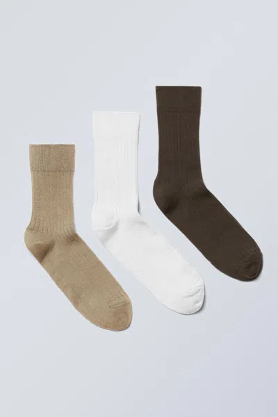 Weekday 3-pack Selma Socks In Multi
