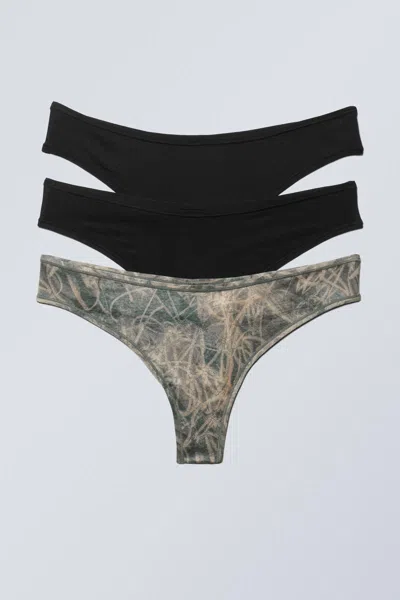 Weekday 3-pack Soul Soft Thongs In Multi