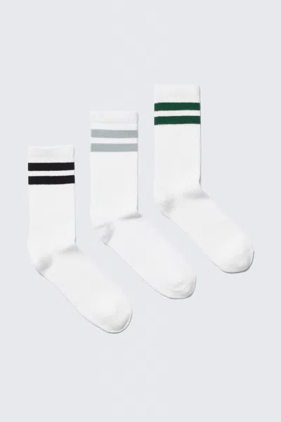 Weekday 3-pack Striped Crew Socks
