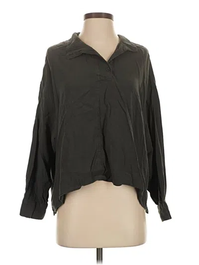 Pre-owned Weekday 3/4 Sleeve Button Down Shirt In Gray