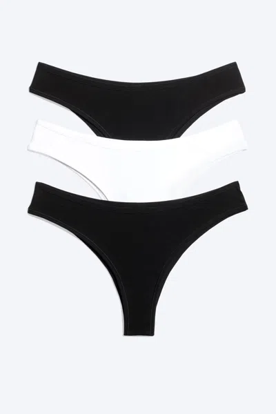 Weekday 3-pack Inez Brazilian Cotton Briefs In Black & White