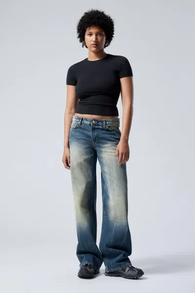 Weekday Ample Low Loose Jeans In Blue