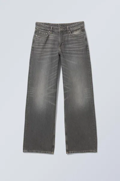 Weekday Ample Low Rise Loose Wide Leg Jeans In Gray