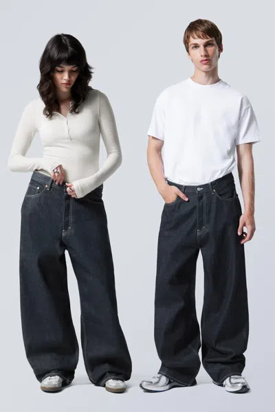 Weekday Astro Loose Baggy Jeans In Blue