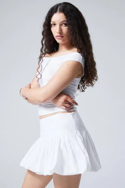 Weekday Balloon Mini Skirt In White
