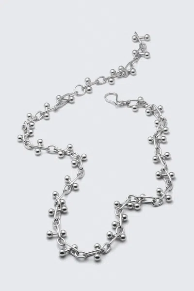 Weekday Barbell Chain Necklace In Gray