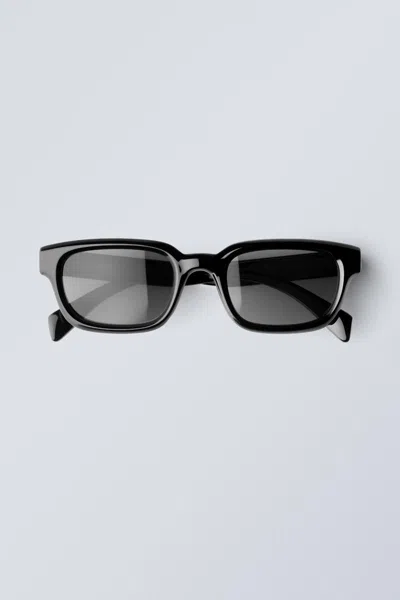 Weekday Bold Rectangular Frame Sunglasses In Black