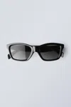 Weekday Bold Rectangular Sunglasses In Black