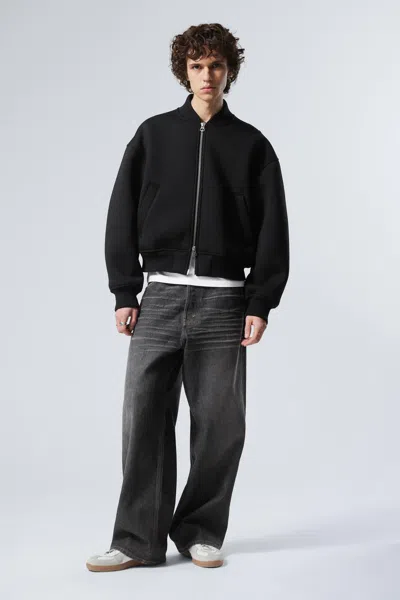 Weekday Bonded Scuba Bomber Jacket In Black