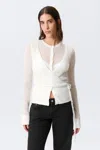 Weekday Buttoned Wrap-effect Wool-blend Cardigan In White