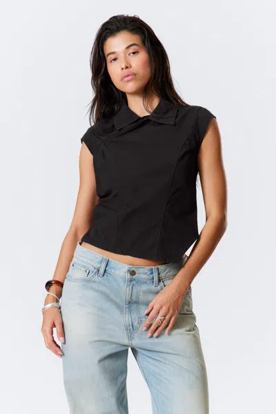 Weekday Cap-sleeved Asymmetric Ripstop Top