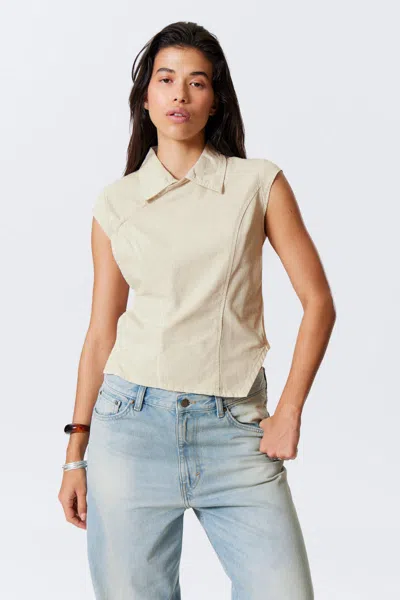 Weekday Cap-sleeved Asymmetric Ripstop Top