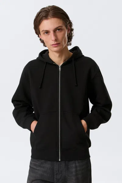 Weekday Classic Zip Hoodie In Black