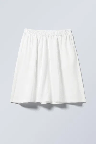 Weekday Cotton Poplin Midi Skirt In White
