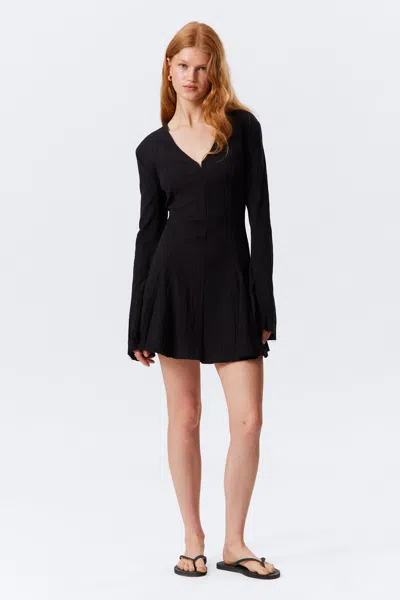 Weekday Crinkled Long-sleeved Mini Dress