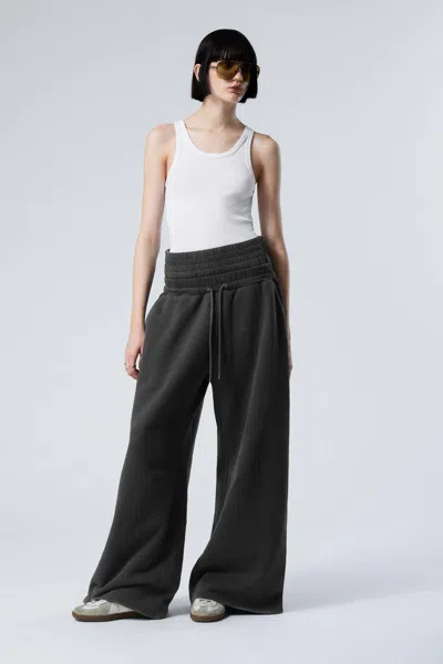 Weekday Double-layered Standard Sweatpants In Black