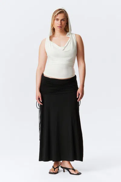 Weekday Draped Drawstring Maxi Skirt In Neutral