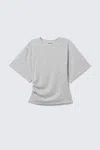 Weekday Draped Fitted T-shirt In Gray