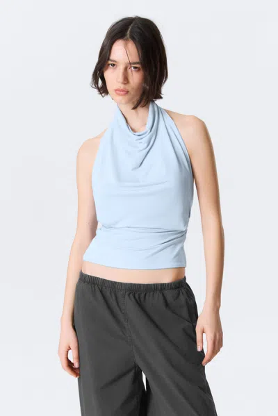 Weekday Draped Halter Top In Blue